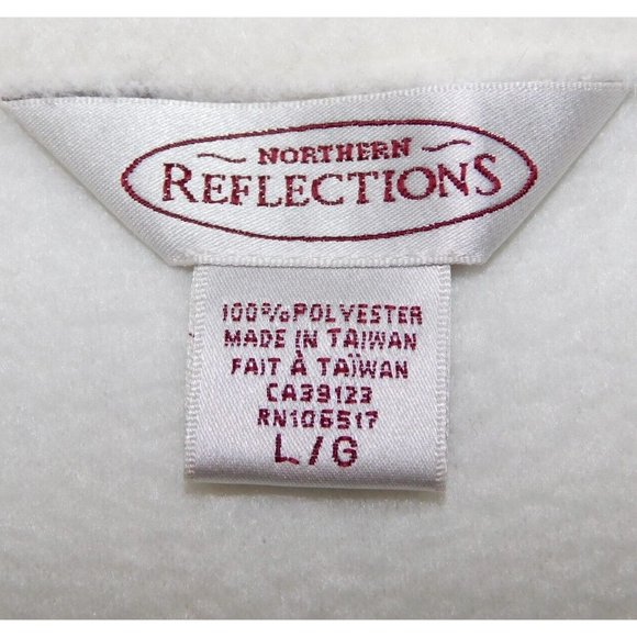 Northern Reflections Off White Christmas Angels Womens L Full Zip Fleece Vest - Picture 2 of 12